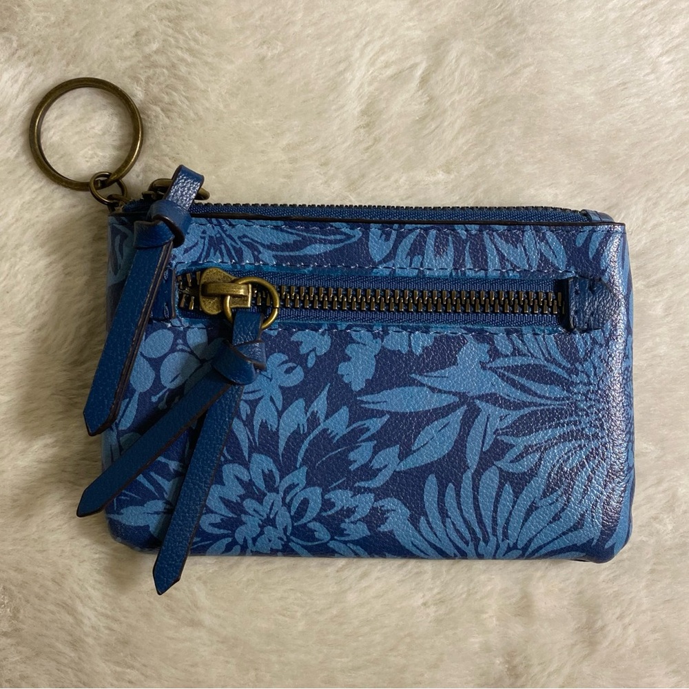 Safe Keeper Blue Sunflower Clip-On Wallet / Pouch EUC